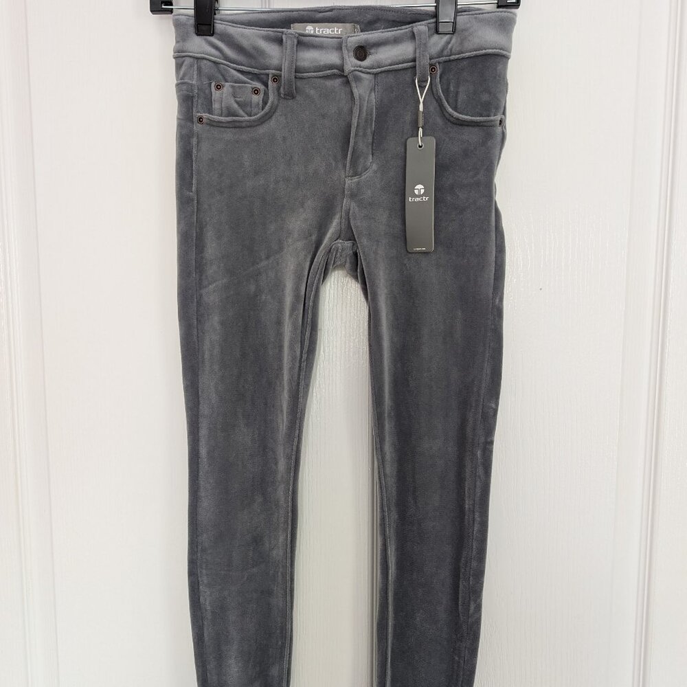 NWT Tractr Girls Velvet Skinny Pants - Size 12